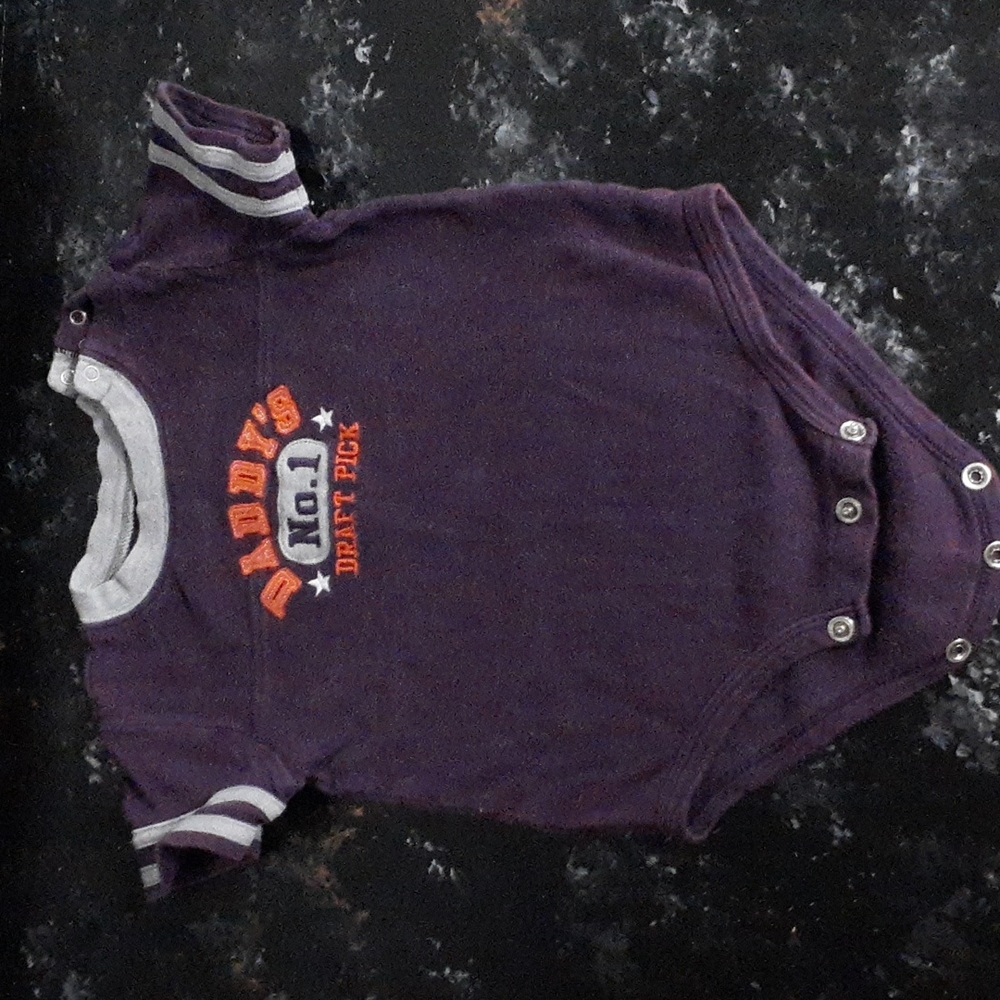 Carter's Babies Daddy's Draft Pick Purple Onsie Bodysuit Size 24 Months